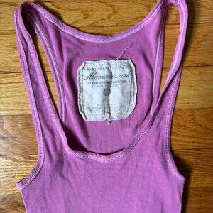 RARE vintage y2k 2000s Abercrombie & fitch pink fitted ribbed long tank top